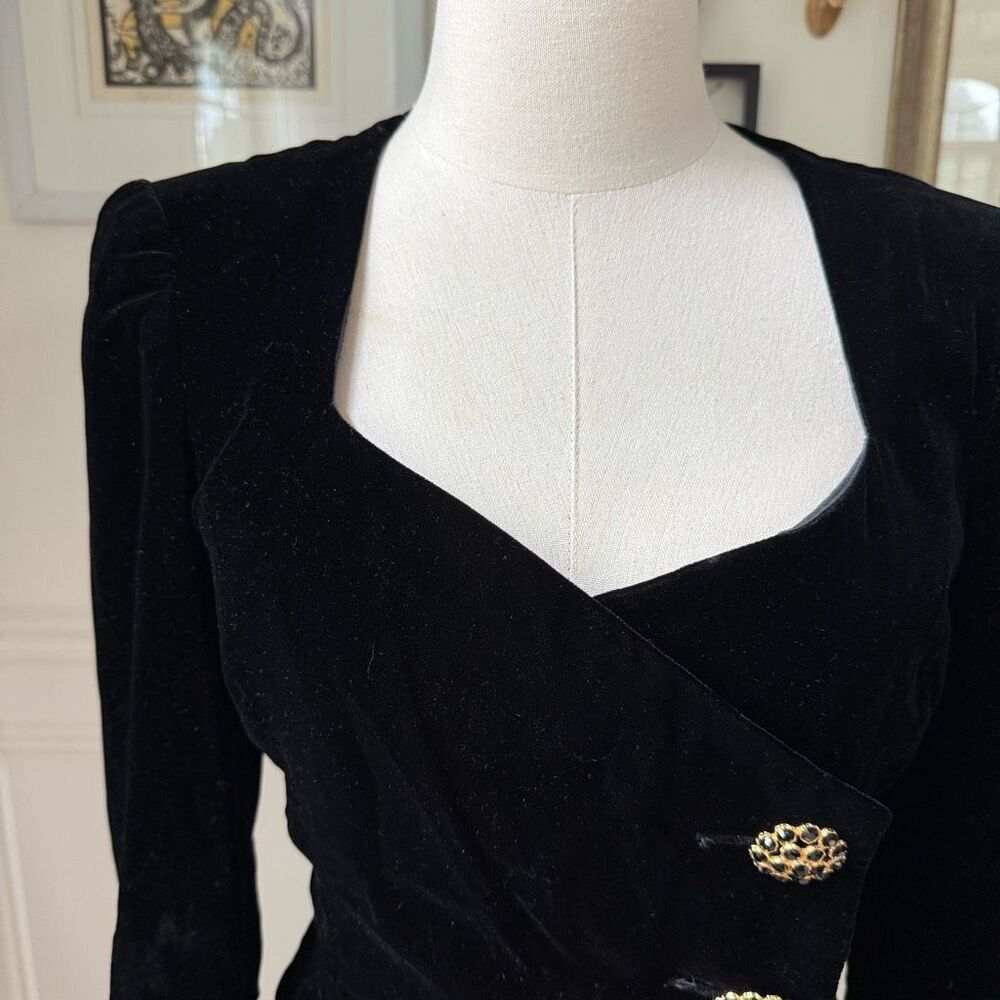 Vintage 80s Albert Nipon 2pc Special Occasion Bla… - image 2